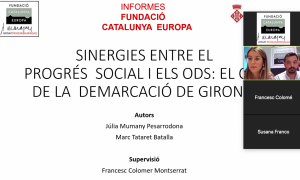 Sinergies entre progrés social i ODS - El cas de la demarcació de Girona