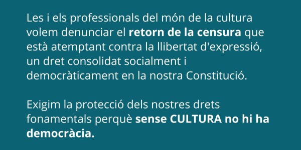 Fundació Catalunya Europa joins the manifesto against censorship in culture