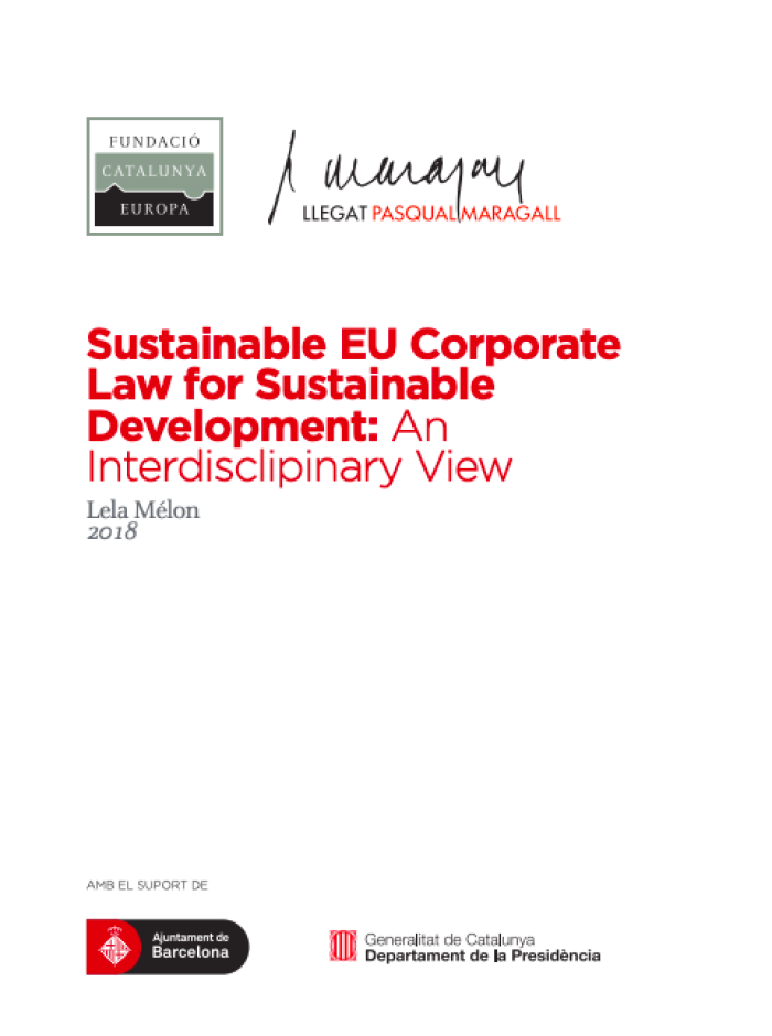 Derecho corporativo de la UE sostenible para un desarrollo sostenible: Una visión interdisciplinar