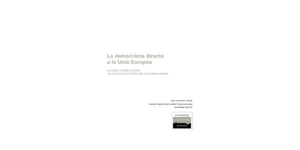 La democracia directa en la Unión Europea 