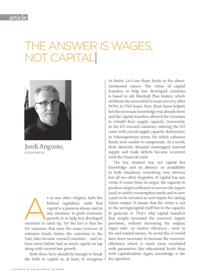 The Answer Is Wages, Not Capital	